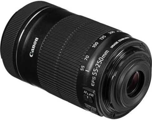 عدسة كانون EF-S 55-250mm f/4-5.6 IS STM | تكبير تليفوتوغرافي مدمج مع تثبيت الصورة والتركيز التلقائي السلس لـ STM | مثالية للتصوير الفوتوغرافي أثناء ممارسة الرياضة والسفر والتصوير اليومي + محول EF-EOS R + حقيبة + بطاقة سعة 64 جيجابايت in Kuwait