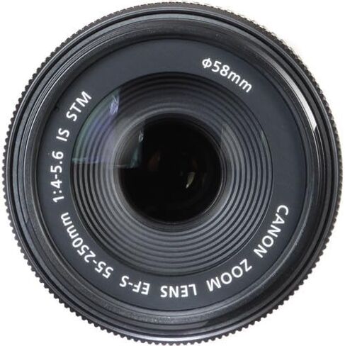 عدسة كانون EF-S 55-250mm f/4-5.6 IS STM | تكبير تليفوتوغرافي مدمج مع تثبيت الصورة والتركيز التلقائي السلس لـ STM | مثالية للتصوير الفوتوغرافي أثناء ممارسة الرياضة والسفر والتصوير اليومي + محول EF-EOS R + حقيبة + بطاقة سعة 64 جيجابايت in Kuwait