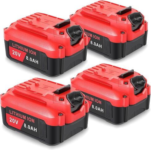 ARyee 4-Pack 20V 8.0Ah CMCB205 Replacement for Craftsman 20V Battery CMCB204 CMCB205 CMCB202 Cordless Impact Driver Tools Battery, 4Packs in Saudi Arabia