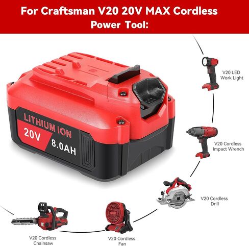 ARyee 4-Pack 20V 8.0Ah CMCB205 Replacement for Craftsman 20V Battery CMCB204 CMCB205 CMCB202 Cordless Impact Driver Tools Battery, 4Packs in Saudi Arabia