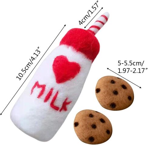 DIY Baby Wool Felt Milk Bottle+Cookies Decorations Photography Props Set Wool Felt Milk Bottle+Cookies in Saudi Arabia