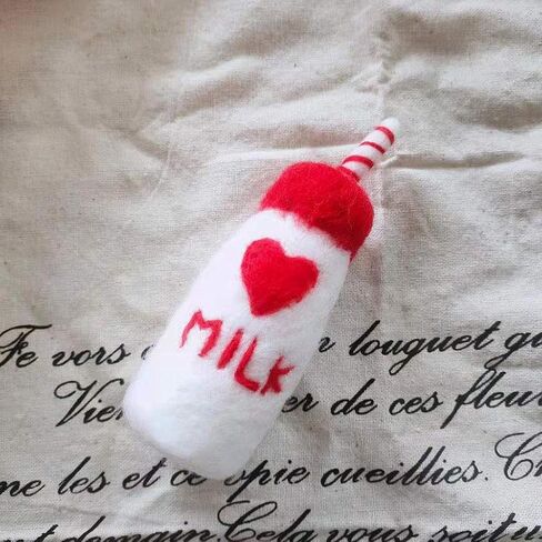 DIY Baby Wool Felt Milk Bottle+Cookies Decorations Photography Props Set Wool Felt Milk Bottle+Cookies in Saudi Arabia