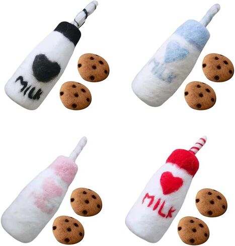 DIY Baby Wool Felt Milk Bottle+Cookies Decorations Photography Props Set Wool Felt Milk Bottle+Cookies in Saudi Arabia