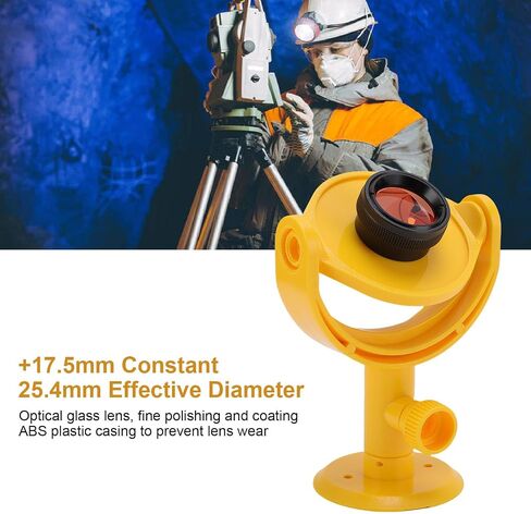 Mini Prism for Total Station with Bracket, +17.5mm Constant K9 Optical Glass Lens, Surveying Prism for Engineering & Construction in Saudi Arabia