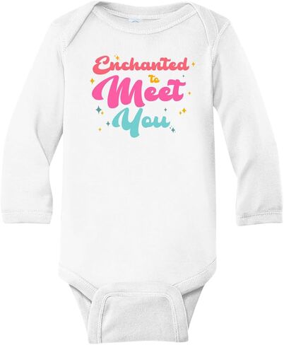 Enchanted To Meet You Cute Baby Bodysuit, Kids & Toddler T-Shirt - Funny Outfit for Girls Boys Baby Shower Foodie Tee in Saudi Arabia