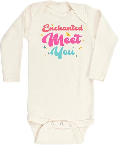 Enchanted To Meet You Cute Baby Bodysuit, Kids & Toddler T-Shirt - Funny Outfit for Girls Boys Baby Shower Foodie Tee in Saudi Arabia
