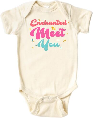 Enchanted To Meet You Cute Baby Bodysuit, Kids & Toddler T-Shirt - Funny Outfit for Girls Boys Baby Shower Foodie Tee in Saudi Arabia