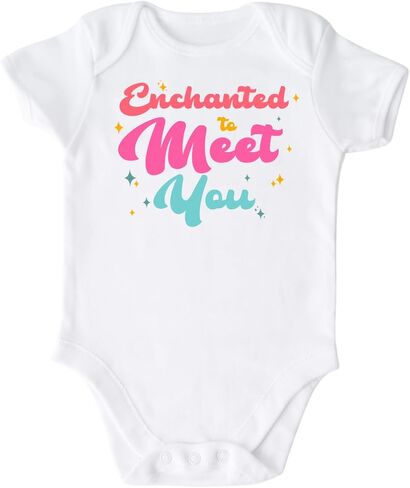 Enchanted To Meet You Cute Baby Bodysuit, Kids & Toddler T-Shirt - Funny Outfit for Girls Boys Baby Shower Foodie Tee in Saudi Arabia