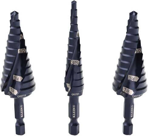 مجموعة لقم خطوة سريعة الإصدار QRST2S من Klein Tools، 3 قطع، طلاء ألومنيوم متين من التيتانيوم، ساق سداسية ذات تصنيف للصدمات in Saudi Arabia