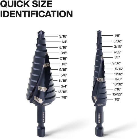 مجموعة لقم خطوة سريعة الإصدار QRST2S من Klein Tools، 3 قطع، طلاء ألومنيوم متين من التيتانيوم، ساق سداسية ذات تصنيف للصدمات in Saudi Arabia