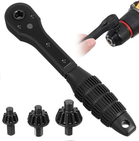 2-in-1 Ratchet Drill Chuck Key Wrench, Mini Ratcheting Drills Chuck Spanner, Universal Drill Chucks Key Replacement Tool for Most Electric Drills & Power Tools (3 Models) in Saudi Arabia