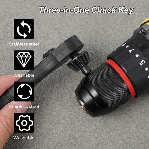 2-in-1 Ratchet Drill Chuck Key Wrench, Mini Ratcheting Drills Chuck Spanner, Universal Drill Chucks Key Replacement Tool for Most Electric Drills & Power Tools (3 Models) in Saudi Arabia