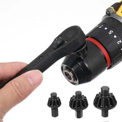 2-in-1 Ratchet Drill Chuck Key Wrench, Mini Ratcheting Drills Chuck Spanner, Universal Drill Chucks Key Replacement Tool for Most Electric Drills & Power Tools (3 Models) in Saudi Arabia
