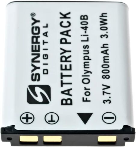 Synergy Digital Camera Batteries, Compatible with BenQ D032-05-8023 Digital Camera, (Li-ion, 3.7V, 800 mAh), Replacement for Olympus LI-40B Battery, Pack Includes: 3 x SDLI40B Batteries in Saudi Arabia