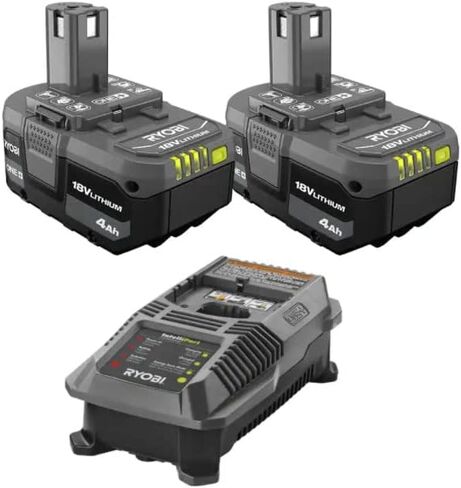 Ryobi ONE+ 18V Lithium-Ion 4.0 Ah Battery (2-Pack) with 18V Lithium-Ion Charger in Saudi Arabia