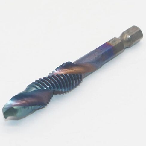 6PCS 1/4 inches HSS Spiral Hex Shank Combination Drill Screw Tap Bit Set, Metric Thread M3 M4 M5 M6 M8 M10 Screw Tapping bit Tool, Blue, M3-M10 in Saudi Arabia