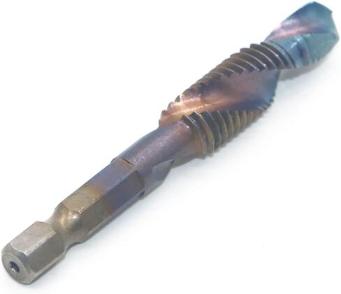 6PCS 1/4 inches HSS Spiral Hex Shank Combination Drill Screw Tap Bit Set, Metric Thread M3 M4 M5 M6 M8 M10 Screw Tapping bit Tool, Blue, M3-M10 in Saudi Arabia
