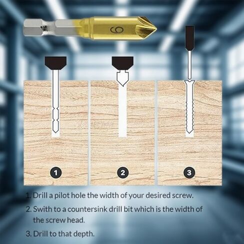 Countersink Drill Bit Set Hex Shank Woodworking Chamfer Hole Opener Kit for Screw Head Deburring and Flush Finishing 3 Pcs(Mix) in Saudi Arabia