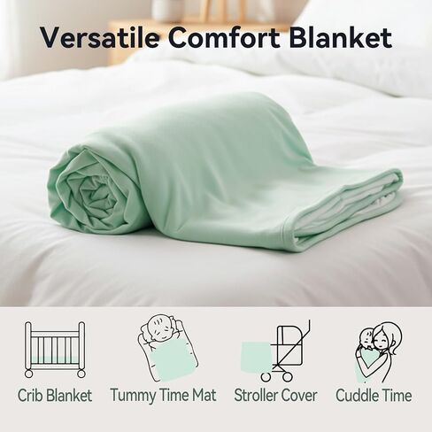 Rayon Made from Bamboo Baby Blanket 30"x40" Crib Stroller Breathable | Baby Quilt Breathable & Hypoallergenic Blanket for Bedding in Saudi Arabia