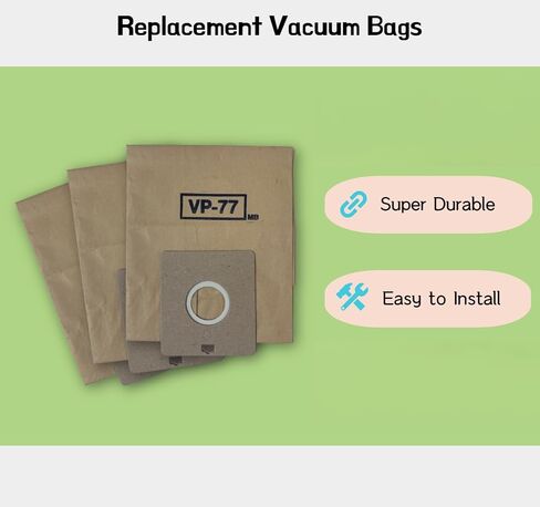20pack,Vacuum Cleaner Dust Bag VP-77,Compatible with 4010, 4127, 5500, 6013, 7049, 7000, 7700, 7713, B 3550 Series Uprights, 8 x 7 x 5 inch, 2Ply filter. in Saudi Arabia