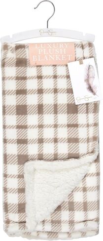 Jessica Simpson Luxury Velour Plush Printed Baby Blanket for Newborns, Infants and Toddlers (Taupe Pink Floral) in Saudi Arabia