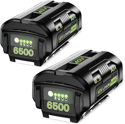 2 Pack-6500mAh Extend Capacity Replacement for Ryobi 40V Battery Compatible with Ryobi 40 Volt Lithium Battery OP4026 OP40601 OP4050A OP4040 OP4030 OP4050 Compatible with 40V Cordless Power Tool in Saudi Arabia