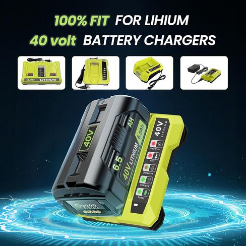 2 Pack-6500mAh Extend Capacity Replacement for Ryobi 40V Battery Compatible with Ryobi 40 Volt Lithium Battery OP4026 OP40601 OP4050A OP4040 OP4030 OP4050 Compatible with 40V Cordless Power Tool in Saudi Arabia