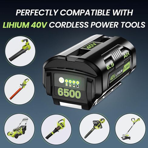2 Pack-6500mAh Extend Capacity Replacement for Ryobi 40V Battery Compatible with Ryobi 40 Volt Lithium Battery OP4026 OP40601 OP4050A OP4040 OP4030 OP4050 Compatible with 40V Cordless Power Tool in Saudi Arabia