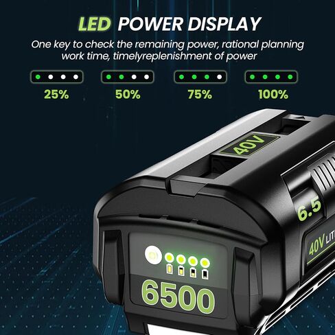2 Pack-6500mAh Extend Capacity Replacement for Ryobi 40V Battery Compatible with Ryobi 40 Volt Lithium Battery OP4026 OP40601 OP4050A OP4040 OP4030 OP4050 Compatible with 40V Cordless Power Tool in Saudi Arabia