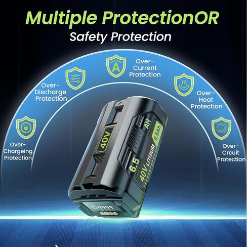 2 Pack-6500mAh Extend Capacity Replacement for Ryobi 40V Battery Compatible with Ryobi 40 Volt Lithium Battery OP4026 OP40601 OP4050A OP4040 OP4030 OP4050 Compatible with 40V Cordless Power Tool in Saudi Arabia