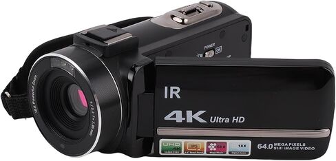 ciciglow 4K Digital Camcorder, 64MP Video Camera with 18X Zoom 3in Stabilizer Remote 32G Card 2 Batteries for Vlogging Live Streaming in Saudi Arabia