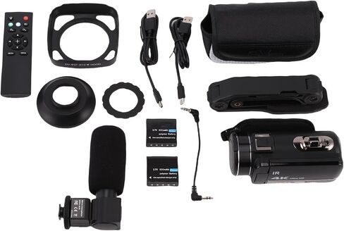 ciciglow 4K Digital Camcorder, 64MP Video Camera with 18X Zoom 3in Stabilizer Remote 32G Card 2 Batteries for Vlogging Live Streaming in Saudi Arabia