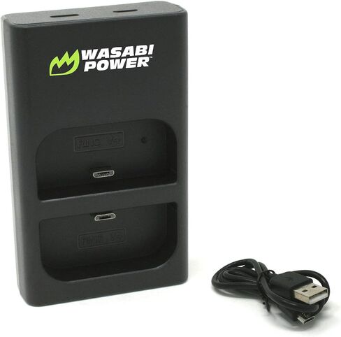 محطة شاحن بطارية مزدوجة من Wasabi Power لـ Ring V4 ومتوافقة مع Ring Video Doorbell 2، 3، 4، كاميرا Spotlight، كاميرا Stick Up Cam، كاميرا عرض الباب، كاميرا ثقب الباب، ضوء شمسي in Saudi Arabia
