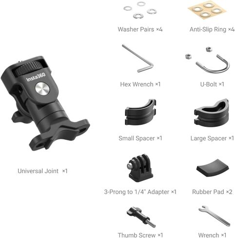 Insta360 دراجة نارية U-Bolt Mount Bundle إصدار جديد، مجموعة تركيب كاملة X5/X4/X3/X2/X 360 كاميرات | متوافق مع ACE/ACE PRO 2/GO 3/3S/2، DJI OSMO 360/Action 4/3/2 وGoPro 13/12/11/10/MAX in Kuwait