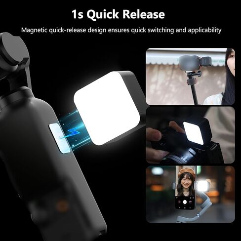 Sanpyl Mini Camera Light with Magnetic Base, Dual Color 3000-6000K LED Video Light, High CRI>95, Cold Shoe Mount for Photography Fill Lighting in Saudi Arabia
