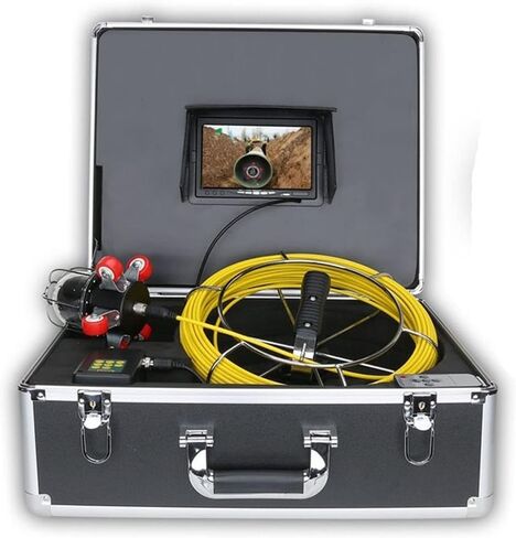 Borescope, Endoscope Camera 7 Inch 30M Pipe Inspection Video Camera Drain Sewer Pipeline Industrial Endoscope Support DVR Video Recording Rotating Camera Easy to Navigate in Saudi Arabia