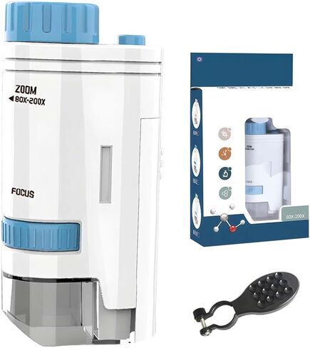 2026 Upgraded Portable Microscope, Handheld Microscope, Compact Mini Microscopes for Field Trips, Educational Pocket Microscopes (Pink with Base) in Saudi Arabia