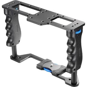 Aluminum Alloy Film Movie Making Camera Video Cage Stabilizer for GoPro Panasonic Polaroid Cannon Nikon Camcorder Action Cameras and More - USA Company in Saudi Arabia