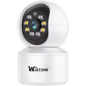 كاميرا Wistino 3mp داخلية WiFi للأمن مع تطبيق الهاتف، صورة ملونة، رؤية ليلية وأشعة تحت الحمراء، اكتشاف الحركة/الإنسان، صوت ثنائي الاتجاه، ضوء كشاف، إنذار/صافرة إنذار، قدرة التسجيل، تخزين سحابي in Kuwait