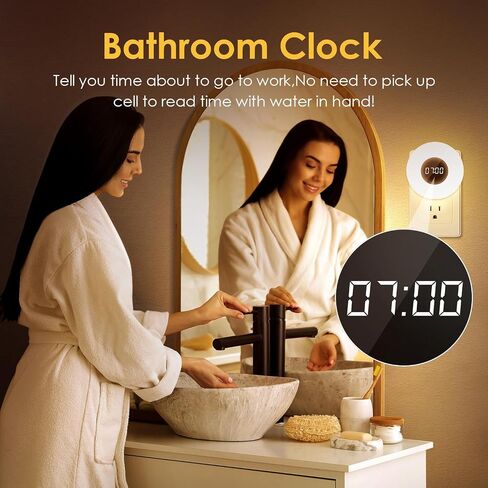 Kids Night Light Plug in with Clock, Dimmable+3 Light Colors+Remote Nightlight+Timing Light, 90 Lumen Toilet Lights Timer, Plug in Night Lights for Wall Socket, Night Lights Plug into Wall Kids in Saudi Arabia