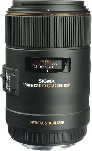 حزمة عدسة سيجما 105 ملم f/2.8 EX DG OS HSM ماكرو لكانون EF (MFR الجزء #258101). مثالية للصور الاحترافية وحفلات الزفاف والمغامرات الداخلية والخارجية والحياة البرية والسفر والتصوير الفوتوغرافي + الملحقات in Saudi Arabia