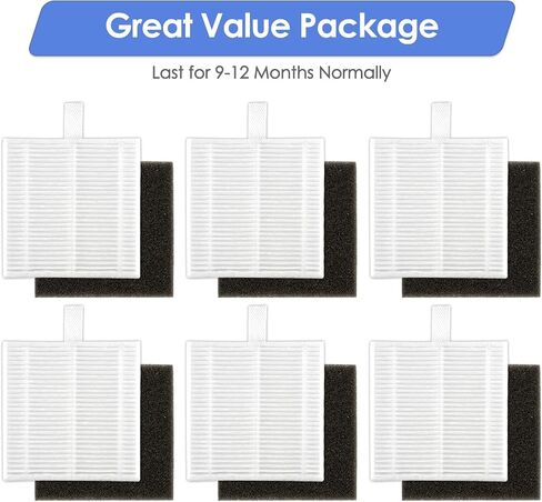 (6 Pack) T20+ HEPA Filters and Foam Filters Compatible With Airrobo T20+ Robot Vacuum Cleaner, Filters Accessories Kit, Filter Kit, Replacement Parts in Saudi Arabia