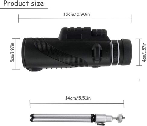 Monoculars Telescope High Power Monocular, 40X60 Zoom Lens Mini with Tripod Phone Clip Handheld Binoculars for Outdoor Camping, Binoculars in Saudi Arabia