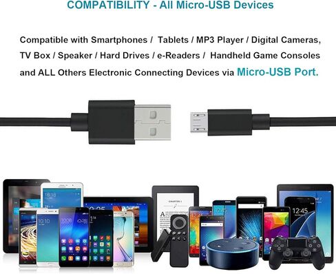 MaxLLTo 6ft Micro Camera USB نقل البيانات وكابل شحن الطاقة متوافق مع كاميرا Sony HX200V / DSCWX220 / DSC-WX300 / DSCWX350 / HX400V / DSCWX500 in Kuwait