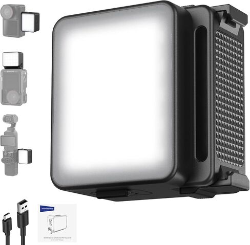 NEEWER Basics Bi Color Magnetic Camera Auxiliary Light Compatible with DJI OSMO Pocket 3, 1.5W Rechargeable Plastic Mini LED Fill Light Attachment for TikTok Vlog Selfie Video Recording, M24 in Saudi Arabia