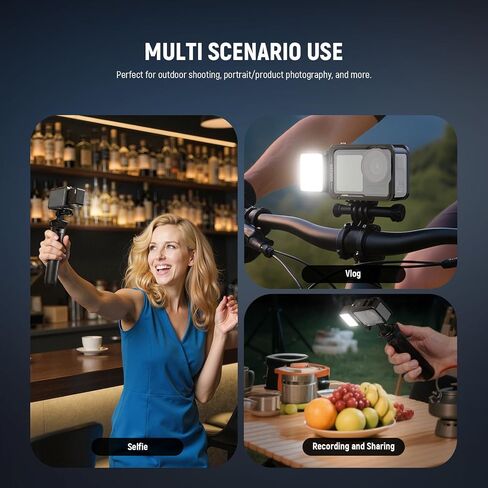 NEEWER Basics Bi Color Magnetic Camera Auxiliary Light Compatible with DJI OSMO Pocket 3, 1.5W Rechargeable Plastic Mini LED Fill Light Attachment for TikTok Vlog Selfie Video Recording, M24 in Saudi Arabia