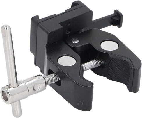 محول بطارية Qiilu V Mount Lock مع مشبك، مقبض معدني مطور، لوحة، فتحة فك 1.66 بوصة، سعة تحميل 4 كجم، لمسة نهائية بأكسيد، للتركيب على حامل الإضاءة، حامل ثلاثي القوائم in Saudi Arabia