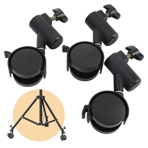 مجموعة عجلات حامل خفيفة مقاس 16 مم، 3 عجلات دوارة احترافية مجموعة عجلات حامل خفيفة مع فرامل لتسجيل فيديو الاستوديو in Kuwait
