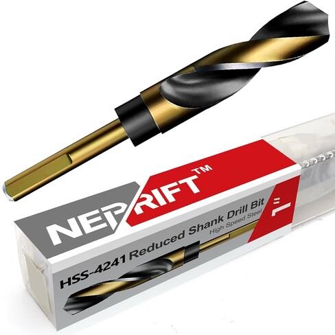 مثقاب 1 بوصة | ساق منخفضة عالية السرعة من الفولاذ HSS 4241 | ساق 1/2 بوصة، مطلية باللونين الأسود والذهبي للعوارض الهيكلية والألواح السميكة in Kuwait