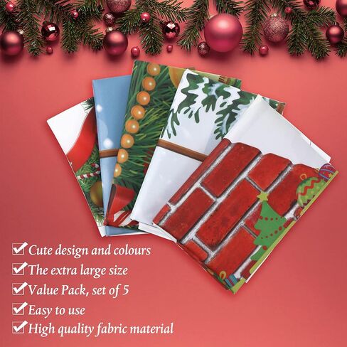 Irenare Christmas Wall Decor Fireplace Backdrop Decorations Photo Background Window Winter Christmas Tree Wreath Backdrop for Home Halloween Birthday Party Decor (Cute) in Kuwait